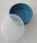 Bowl azul con tapa libre de BPA