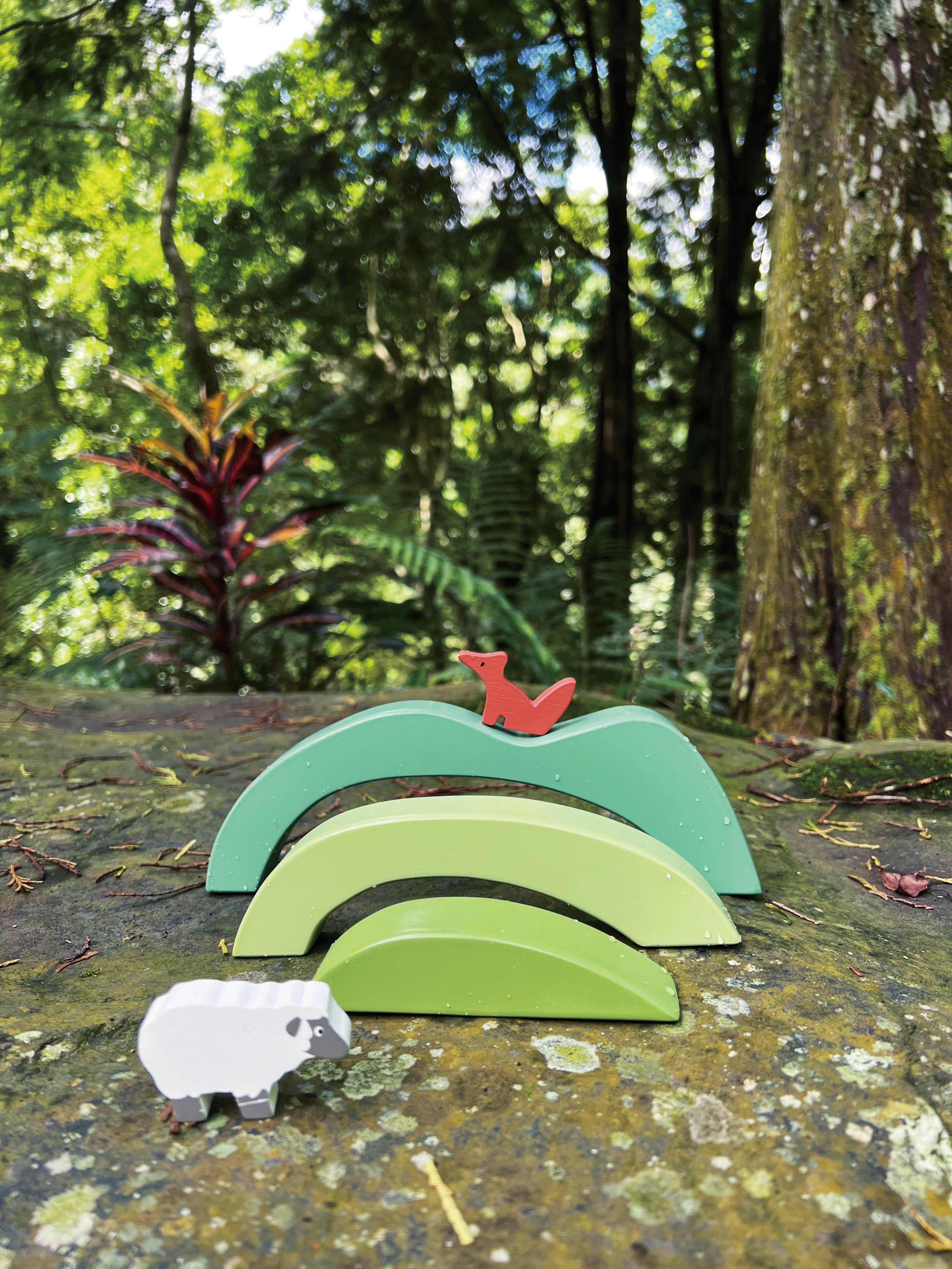 Paisaje de las colinas verdes