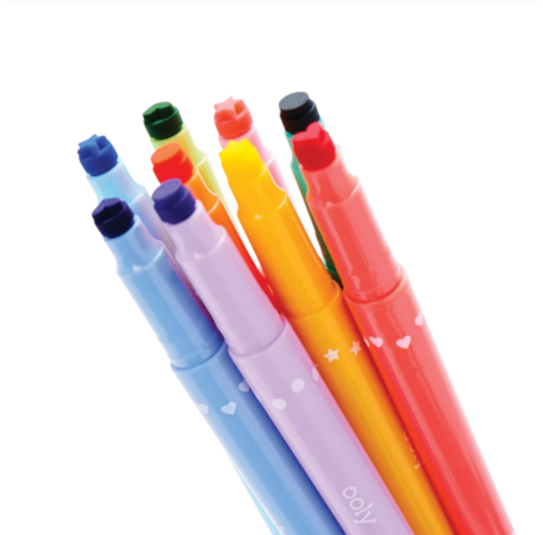 Ooly plumones doble cara confetti stamp 9pz