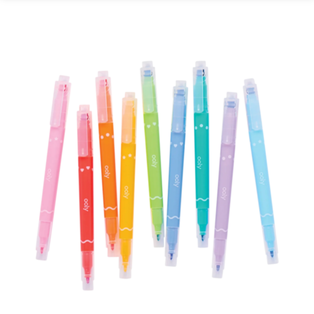 Ooly plumones doble cara confetti stamp 9pz