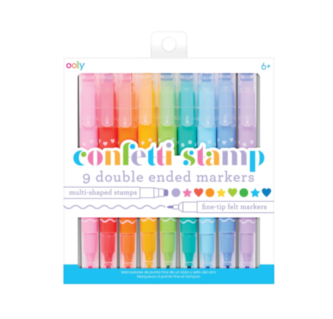 Ooly plumones doble cara confetti stamp 9pz
